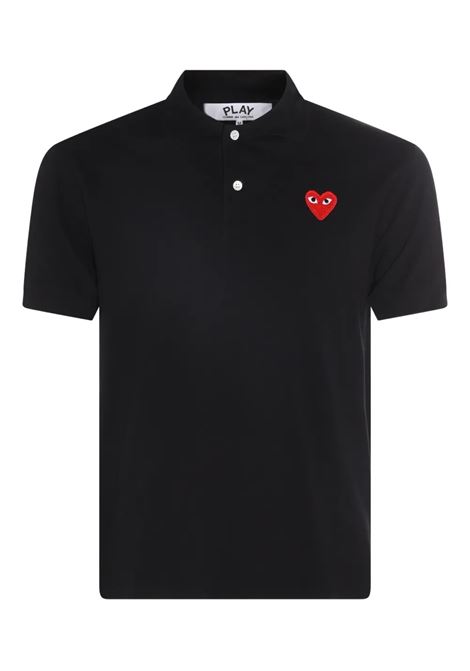 polo red emblem uomo nera COMME DES GARÇONS PLAY | AX-T006-0511